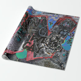 Graffiti Red Black Brev Urban Street Wall Art Presentpapper