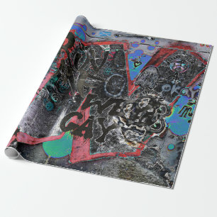 Graffiti Red Black Brev Urban Street Wall Art Presentpapper