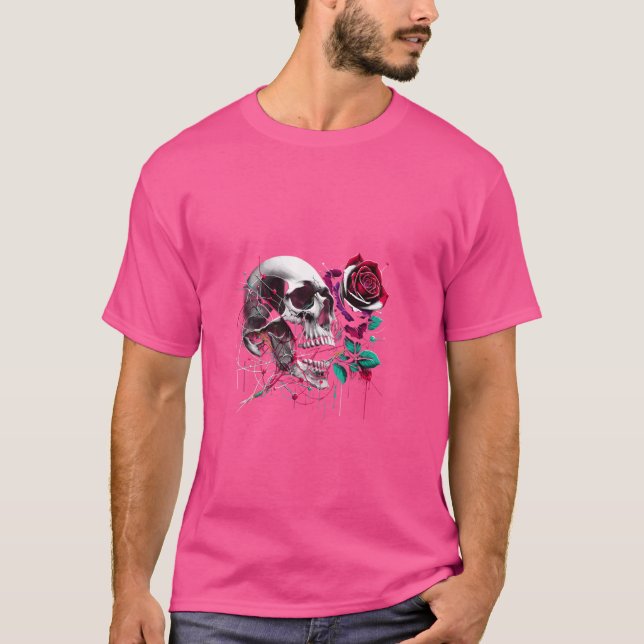 Graffiti Ro Skull - Edgy vektorkonst T Shirt (Framsida)