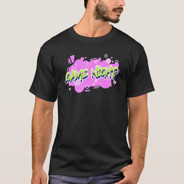 Graffiti Roligt Game Night T Shirt (Framsida)