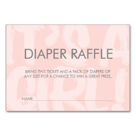 Graffiti Rosa Baby Shower Diaper Raffle Biljett Bordsnummer