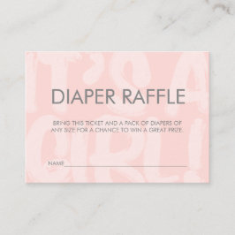 Graffiti Rosa Baby Shower Diaper Raffle Biljett Tilläggskort