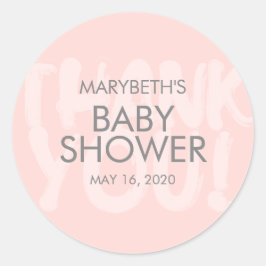 Graffiti Rosa Baby Shower Favor Sticker Runt Klistermärke