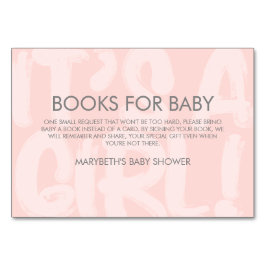 Graffiti Rosa Baby Shower Hämta en Bok-begäran Bordsnummer