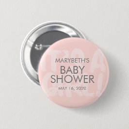 Graffiti Rosa Baby Shower its A Girl Button Knapp