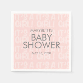 Graffiti Rosa Baby Shower Pappersservett