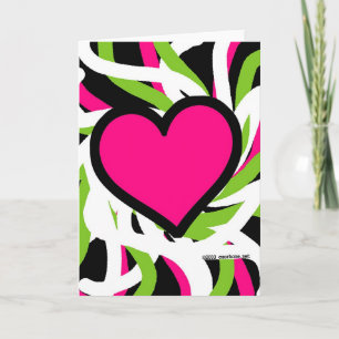 Graffiti Rosa Heart Card Kort