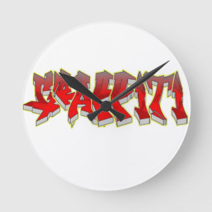 Graffiti Rund Klocka