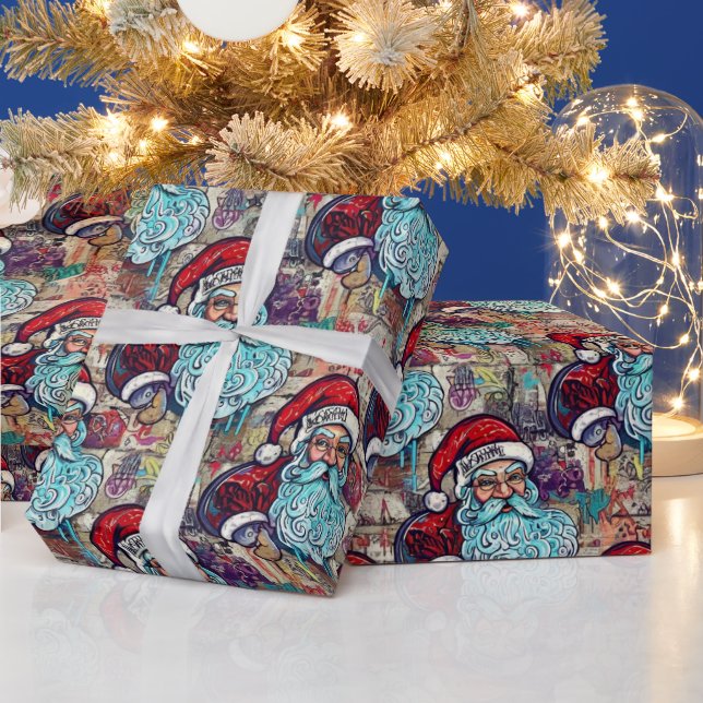 Graffiti Santa Christmas Wrapping Paper Presentpapper (Helgdagar)