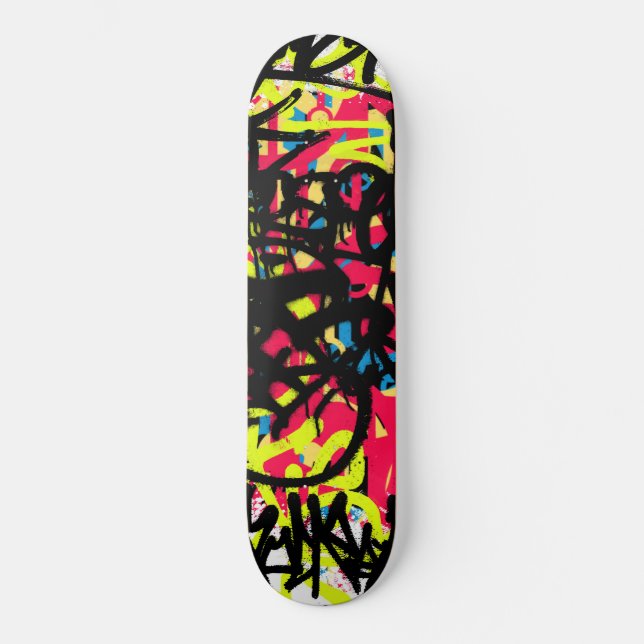 Graffiti Scribbles Mini Skateboard Bräda 18,5 Cm (Framsida)