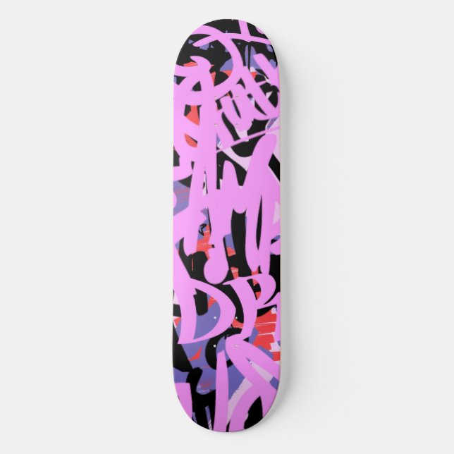 Graffiti Scribbles Mini Skateboard Bräda 18,5 Cm (Framsida)