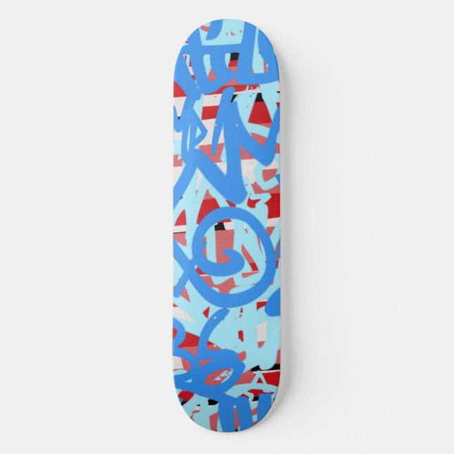 Graffiti Scribbles Mini Skateboard Bräda 18,5 Cm (Framsida)