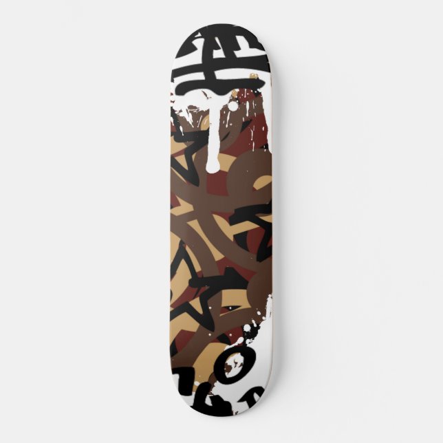 Graffiti Scribbles Mini Skateboard Bräda 18,5 Cm (Framsida)