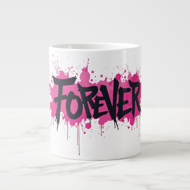 Graffiti Shock rosa ’FOREVER’ Jumbo Mugg (Framsidan)