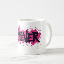 Graffiti Shock rosa ’FOREVER’ Kaffemugg