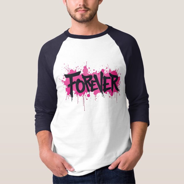 Graffiti Shock rosa ’FOREVER’ T Shirt (Framsida)