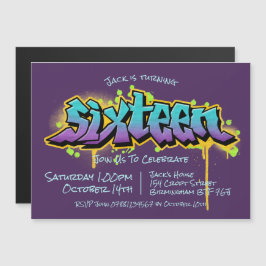 Graffiti Sixtton Magnetisk Inbjudningskort