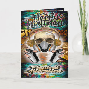 Graffiti-skalle med födelsedagskort kort