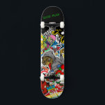 Graffiti Skateboard med ditt motto<br><div class="desc">Gör den här skateboard till din egen genom att lägga till texten. Om du vill komma åt avancerad redigering går du till "Anpassa den här verktygen" och klickar på "Information", rulla ner och tryck på länken "klicka för att anpassa ytterligare". Perfekt för alla Tillfälle som födelsedag eller Studenten, för utomhusskateboarder...</div>