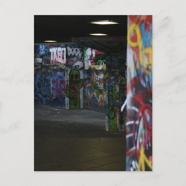 Graffiti skatepark i London Vykort (Framsida)