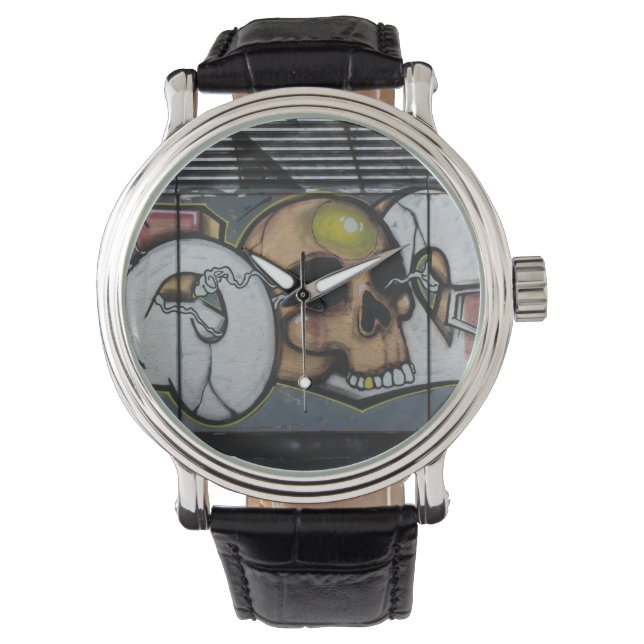 Graffiti Skull Armbandsur (Framsida)