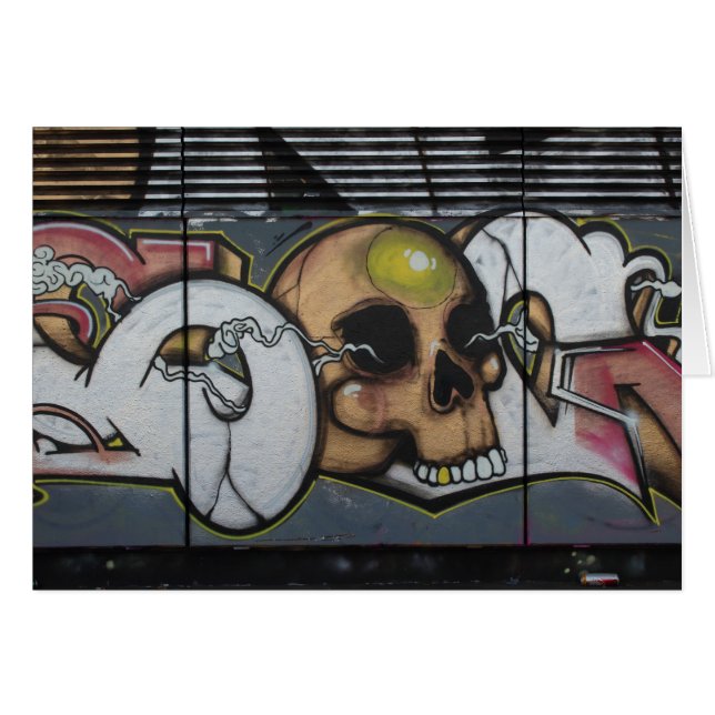 Graffiti Skull Hälsningskort (Framsidan Horizontal)