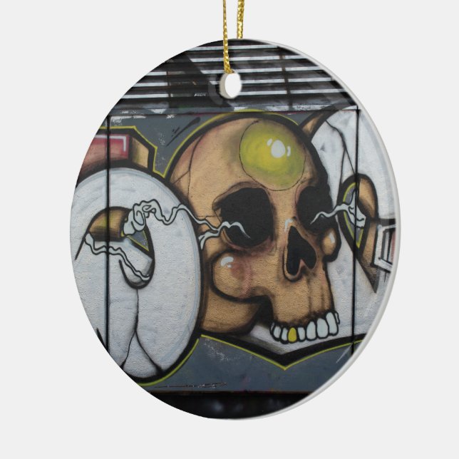 Graffiti Skull Julgransprydnad Keramik (Vänster)