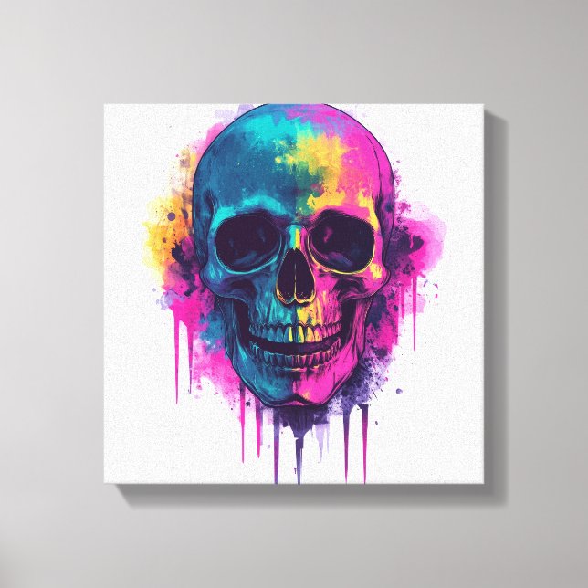 Graffiti Skull Rebell Canvastryck (Framsida)