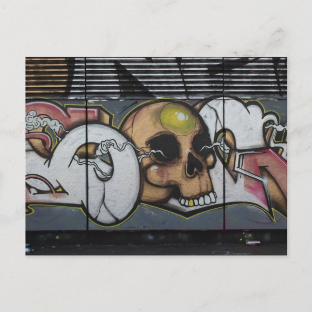 Graffiti Skull Vykort (Framsida)