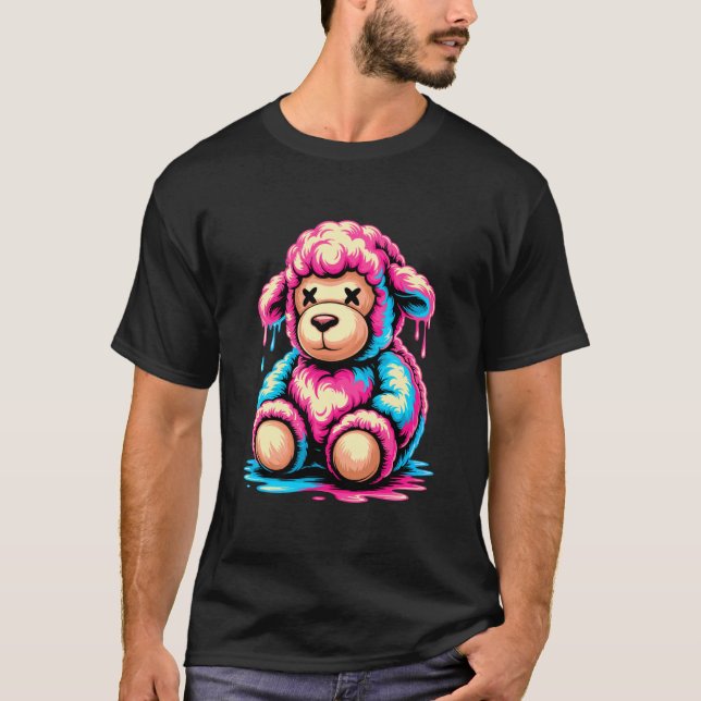 Graffiti Smältande Konst Får Lamm Lamm T Shirt (Framsida)