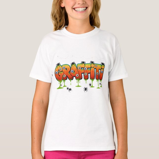 Graffiti Spider T-Shirt - Edgy Streetwear Tee (Framsida)
