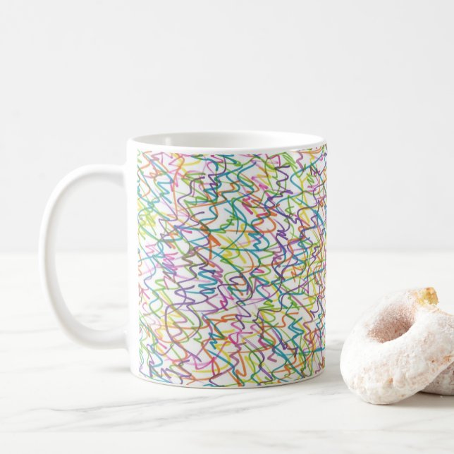 Graffiti Splatter Abstrakt Mönster Kaffemugg (Med munk)