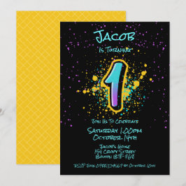 Graffiti Splatter Age One-inbjudan Inbjudningar