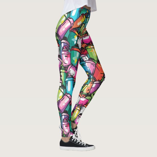 Graffiti spray cans leggings (Höger)