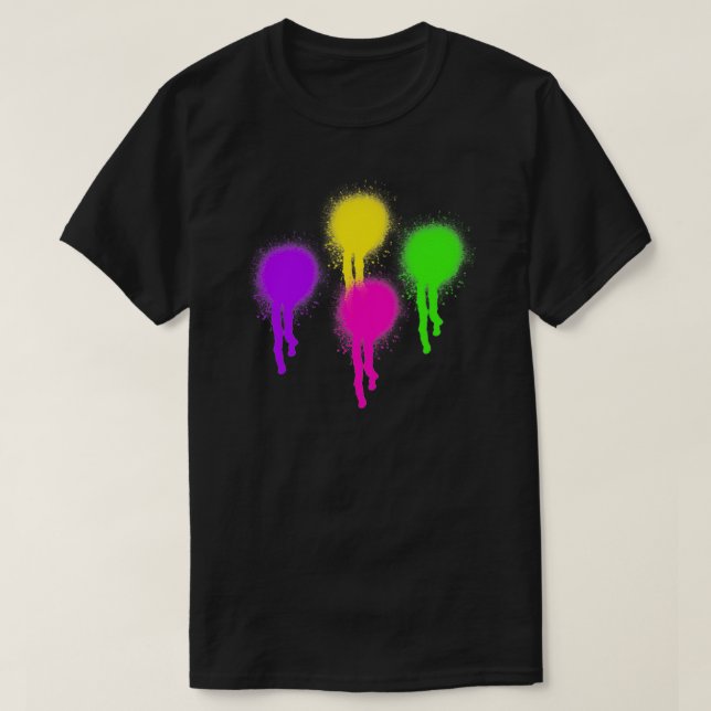 Graffiti Spray Paint Colorful Splatters T Shirt (Design framsida)
