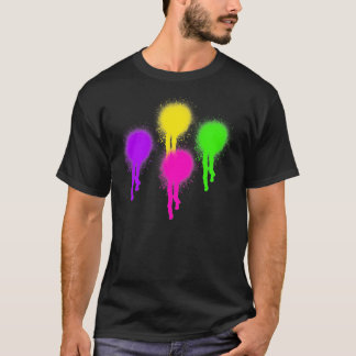 Graffiti Spray Paint Colorful Splatters T Shirt