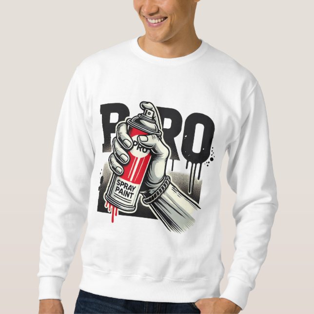 Graffiti Spray Paint Street Art Urban Design Lång Ärmad Tröja (Framsida)