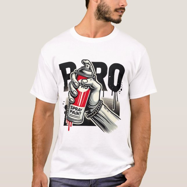 Graffiti Spray Paint Street Art Urban Design T Shirt (Framsida)