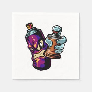 Graffiti Sprayer Street Artist Tjock Cap Spray Can Pappersservett