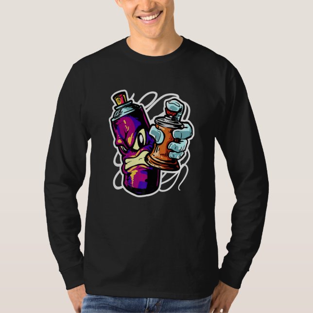 Graffiti Sprayer Street Artist Tjock Cap Spray Can T Shirt (Framsida)