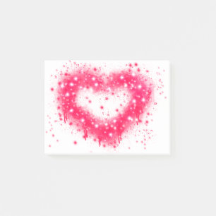 Graffiti sprejar rosa post-it block