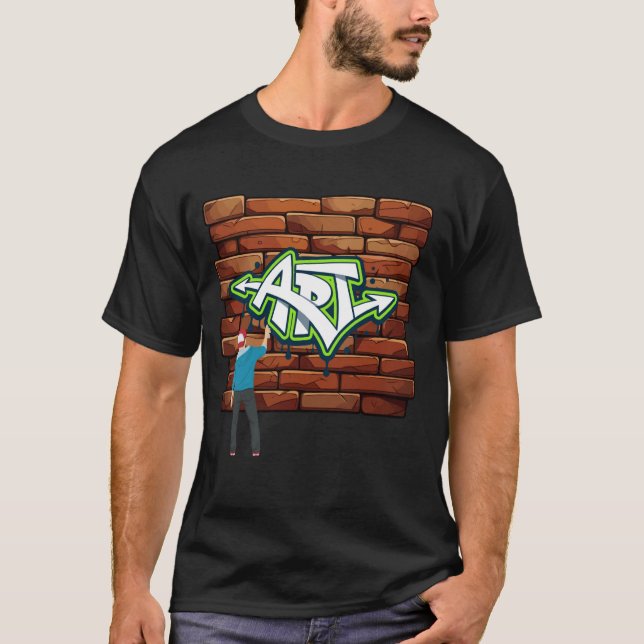 Graffiti sprey-färgdans kan se 80:s baby party t shirt (Framsida)