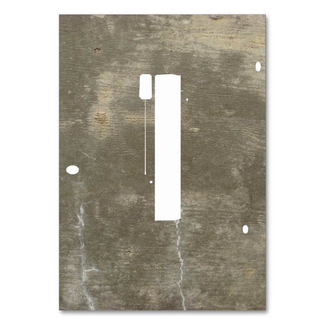 Graffiti Stencil om konkreta Bordsnummer (Framsidan)