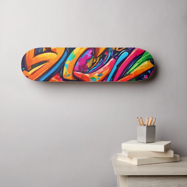 Graffiti Stil Abstrakt Art Mini Skateboard Bräda 18,5 Cm (Väggkonst (Horz))