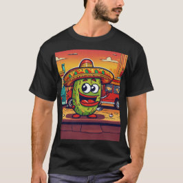 Graffiti-Stil AI Illustration: Cheerful Mexican T Shirt