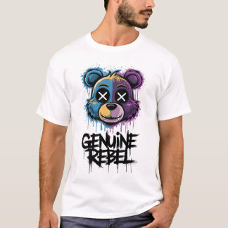 "Graffiti-Stil Äkta Rebel Bear T-Shirt
