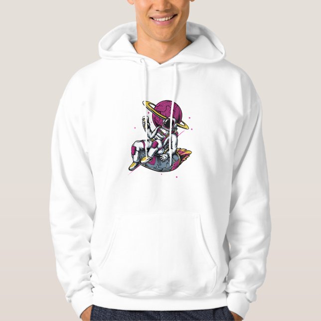 Graffiti stil Astronaut Tecknad Hoodie (Framsida)