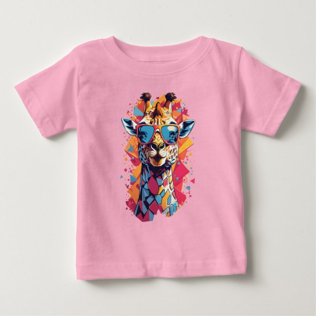 Graffiti-stil Giraffporträtt-58567 T Shirt (Framsida)