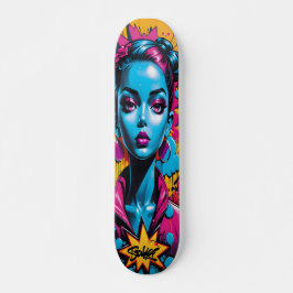 Graffiti stil head mini skateboard bräda 18,5 cm