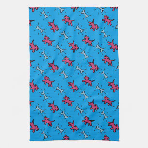 Graffiti stil Hundar Bones Välj färg Hund towel 3 Kökshandduk